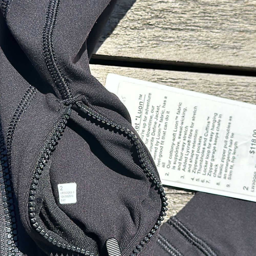Lululemon Define Jacket Luon Black size 2 NWT influencer - Picture 5 of 7